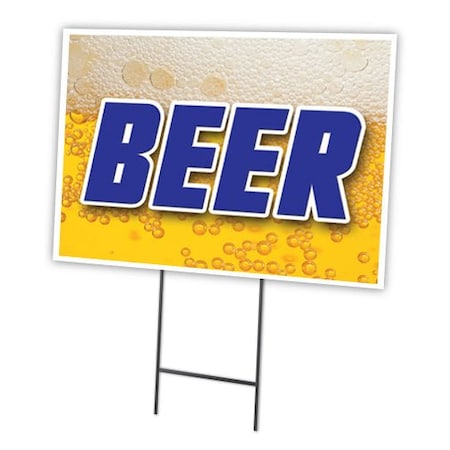 Beer Yard Sign & Stake Outdoor Plastic Coroplast Window